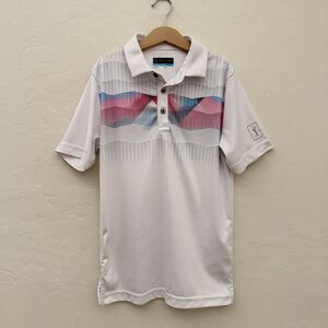 PGA Tour Youth Boys Size M 10-12 Pro Series Polo Shirt Performance
